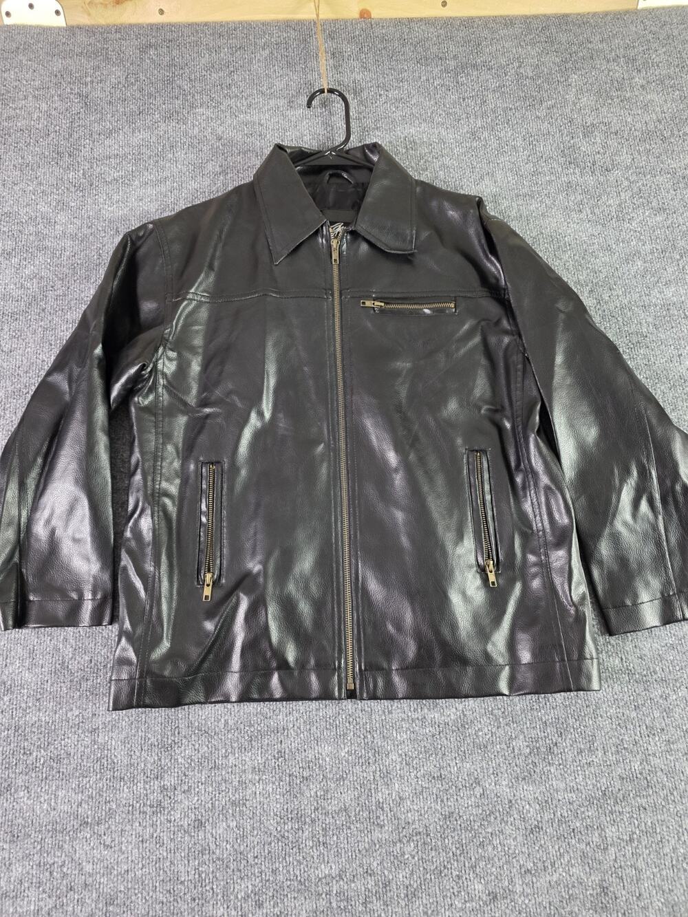 Gasoline Women’s Faux Leather Jacket Size Medium Black Polyvinyl